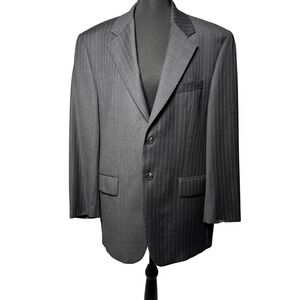 Ralph Lauren Charcoal Pinstripe Wool Suit Blazer Jacket Size 40S Classic Preppy